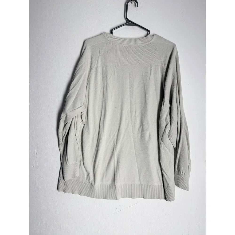 Nike Knit Sweater Mens 3XL Beige Cream Swoosh Crewneck Long Sleeve Pullover Top